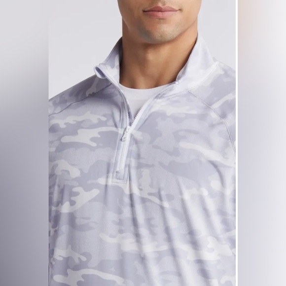 johnnie-O Gray Camo Quarter-Zip Sweatshirt - Picture 4 of 7